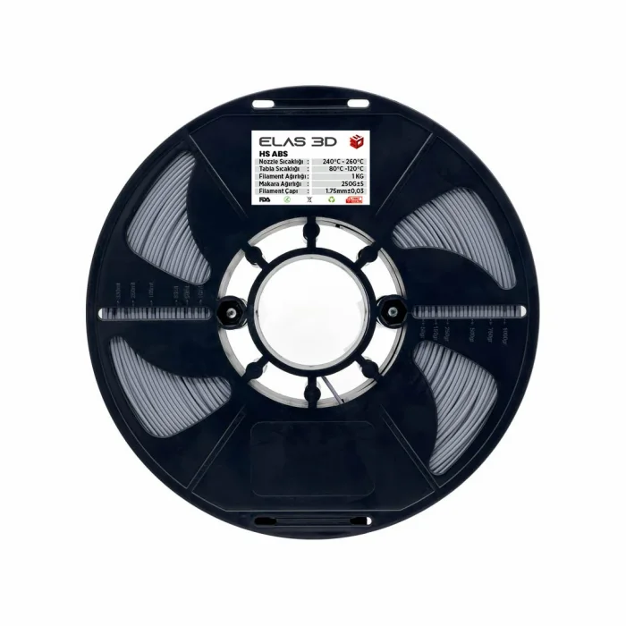 Elas 3D HS Abs Filament Gri 1.75mm 1kg