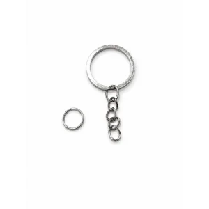 2,5 cm Zincirli Anahtarlık - Nikel -100 adet