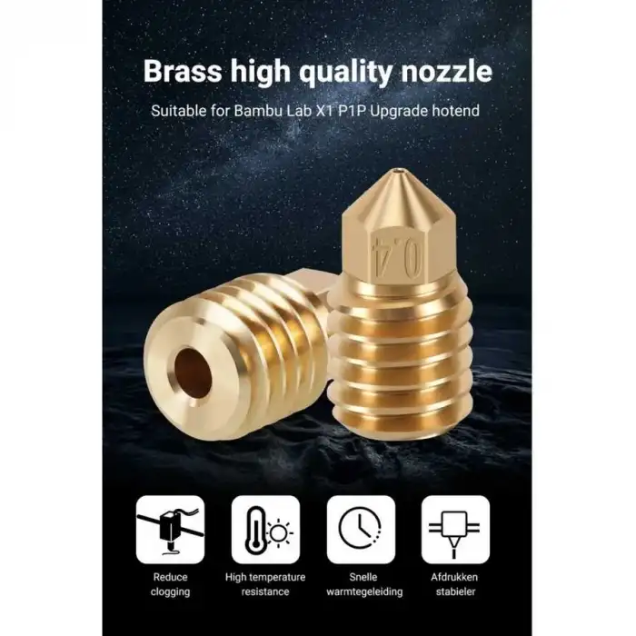0.4mm Bambu Lab X1-P1P Pirinç Nozzle