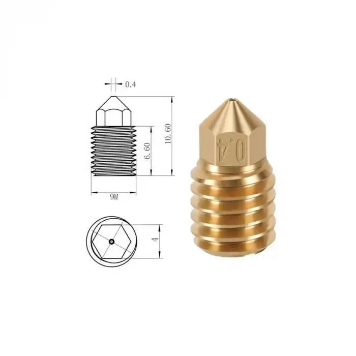 0.4mm Bambu Lab X1-P1P Pirinç Nozzle