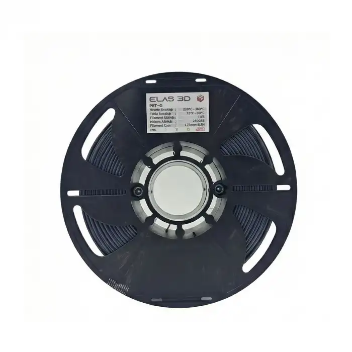 Elas 3D Pet-G Makaralı Filament Antrasit Gri 1.75mm 1kg