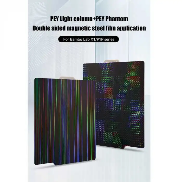 Bambu Lab A1-X1-P1S PEY+PEY Kaplı Yay Çeliği Manyetik Tabla - 256x256mm - Çift Yüzlü