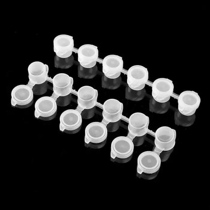 Boş Şerit Boya Kapları 3 ml Plastik 6lı Kapaklı -10 adet