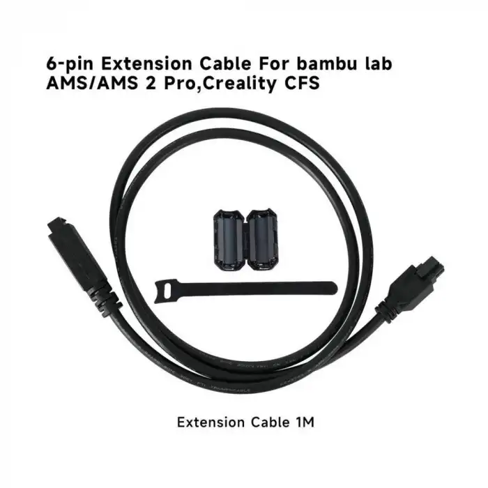 Bambu Lab AMS 6-pin Extension Kablo - AMS, AMS Pro, Creality CFS Uyumlu - 1 Metre