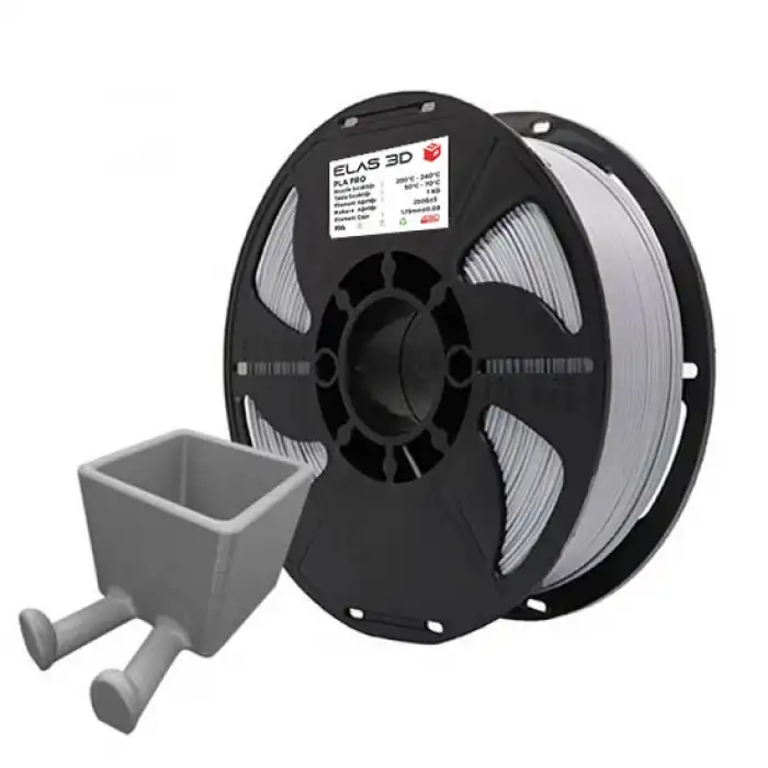 Elas 3D Gümüş Gri PLA PRO 1KG Filament