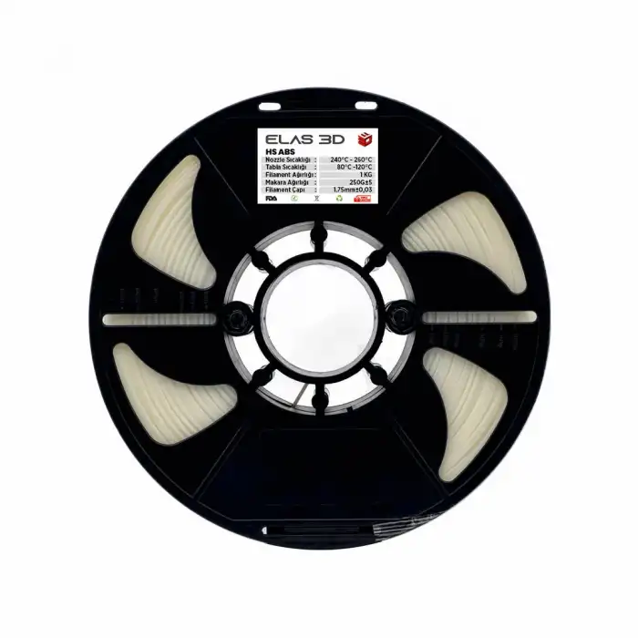 Elas 3D HS Abs Filament Naturel 1.75mm 1kg