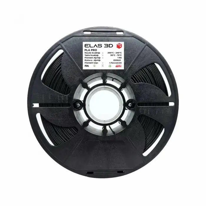 Elas 3D Siyah PLA PRO 1KG Filament