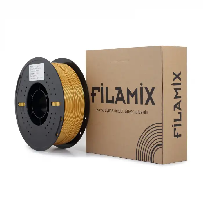 Filamix PLA Sparkle Filament 1.75mm 1Kg-Golden Sparkle (Simli)