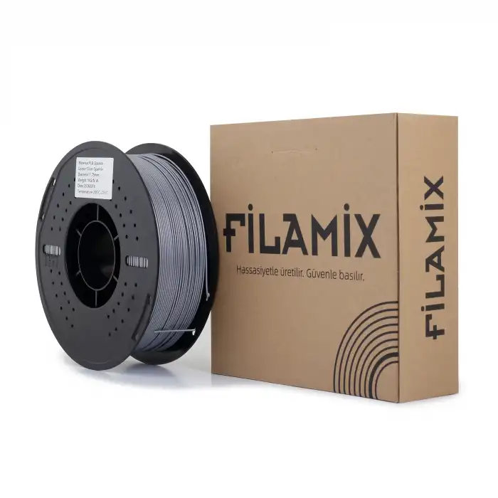 Filamix PLA Sparkle Filament 1.75mm 1Kg-Silver Sparkle (Simli)