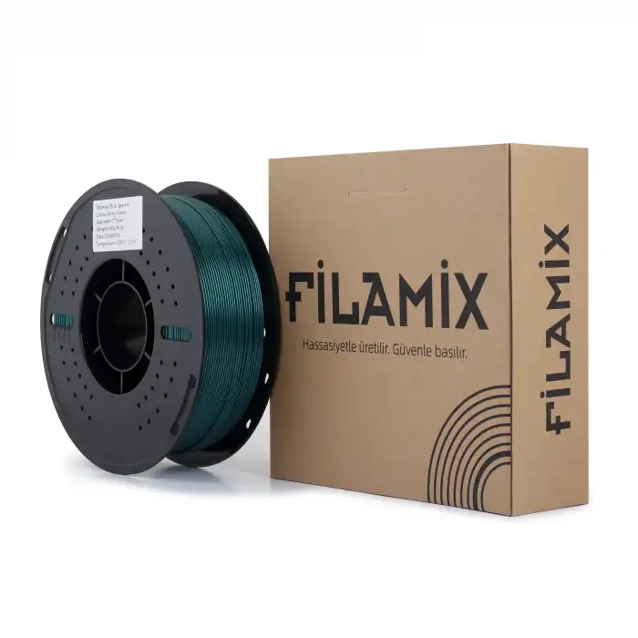 Filamix PLA Sparkle Filament 1.75mm 1Kg-Army Green Sparkle (Simli)