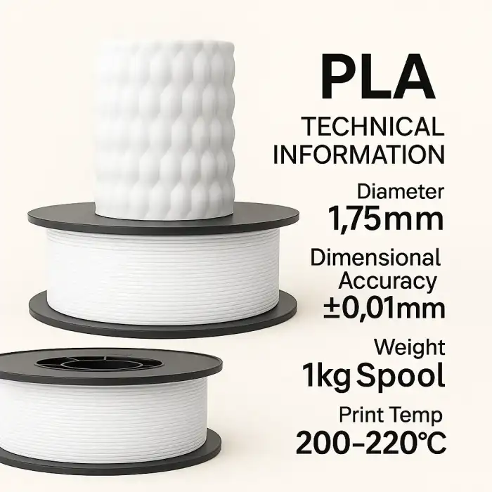 Filetto PLA+ Filament - Beyaz - 1.75mm - 1 Kg