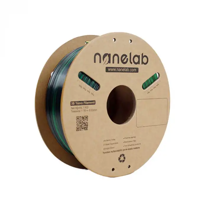 Nanelab Üç Renk Silk PLA Filament - Altın-Yeşil-Siyah - 1.75mm - 1Kg