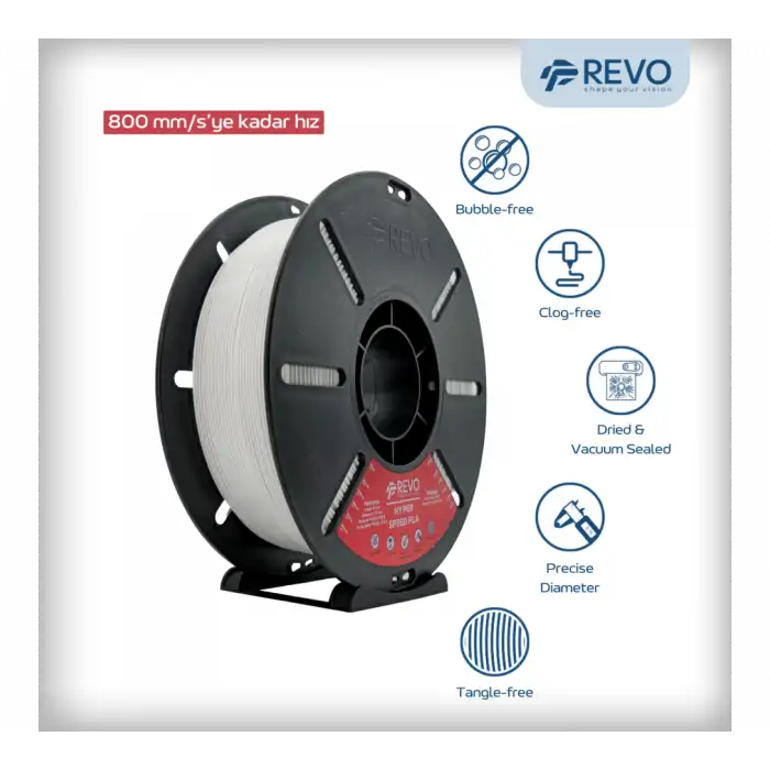 RevoFilament Hyper Pla Filament Beyaz 1.75mm 1kg