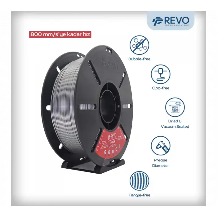 RevoFilament Hyper Pla Filament Gri 1.75mm 1kg