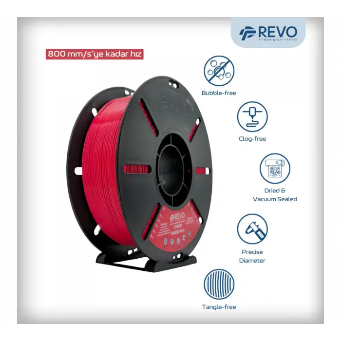 RevoFilament Hyper Pla Filament Kırmızı 1.75mm 1kg