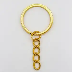 2,5 cm Zincirli Anahtarlık Halkası Gold - (100 Adet )