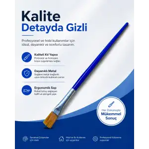 Mavi Renkli Düz Boya Fırçası -1 ADET