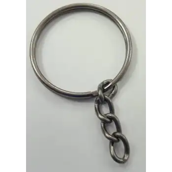 2 cm Zincirli Anahtarlık Halkası Üstten Tel Nikel - (100 Adet ) - 185gr