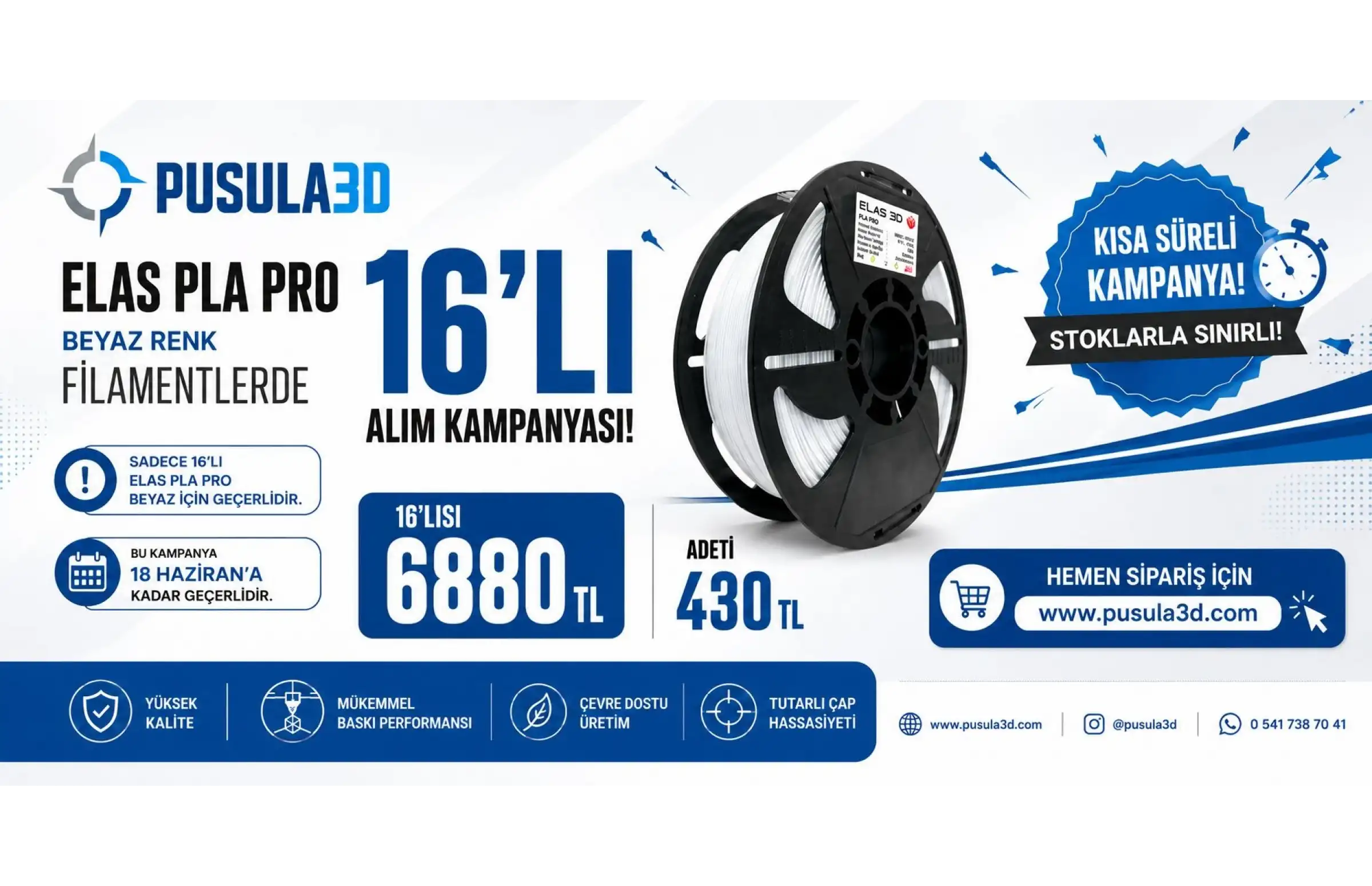 ELAS PLA PRO BEYAZ 16LI PAKET