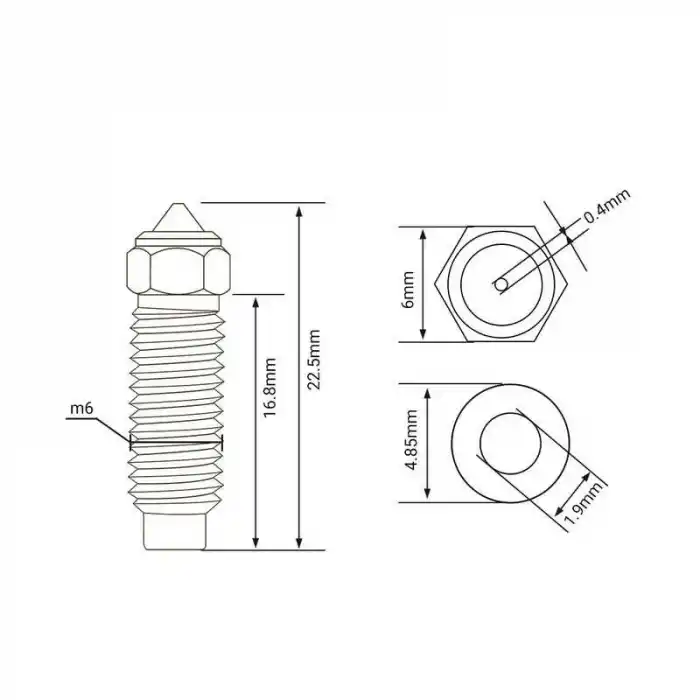0.4mm Elegoo Neptune 4 Plus / 4 Max Pirinç Nozzle