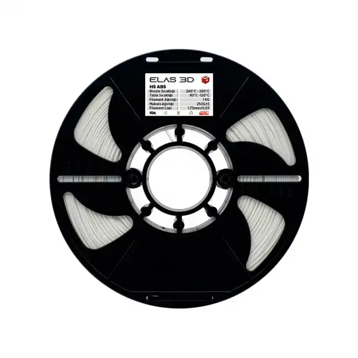 Elas 3D HS Abs Filament Beyaz 1.75mm 1kg