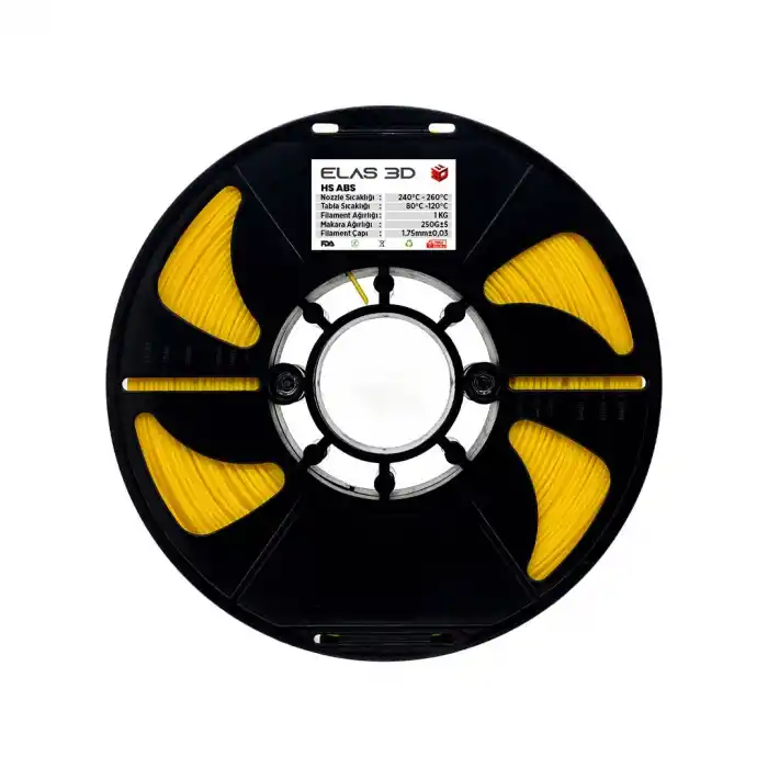 Elas 3D HS Abs Filament Sarı 1.75mm 1kg