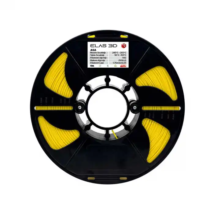 Elas 3D HS ASA Filament Sarı 1.75mm 1kg