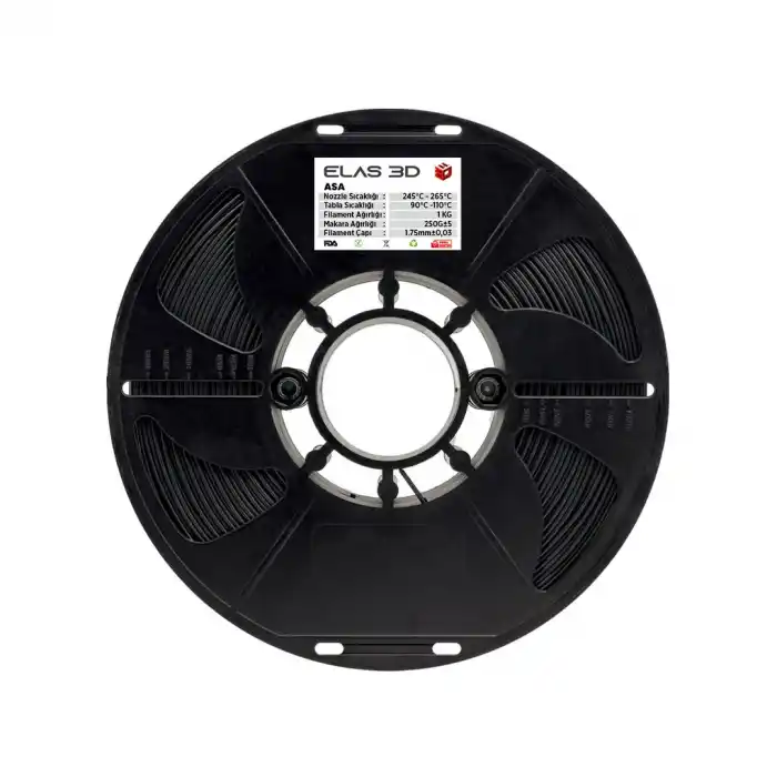 Elas 3D HS ASA Filament Siyah 1.75mm 1kg