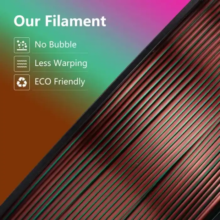 Kingroon PLA Silk Üçlü Renk Filament - Yeşil Mor Bakır 1.75mm 1Kg