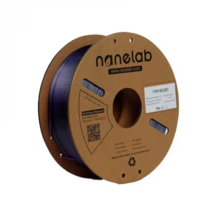 Nanelab Çift Renkli Silk PLA Filament - Siyah - Mor - 1.75mm - 1Kg