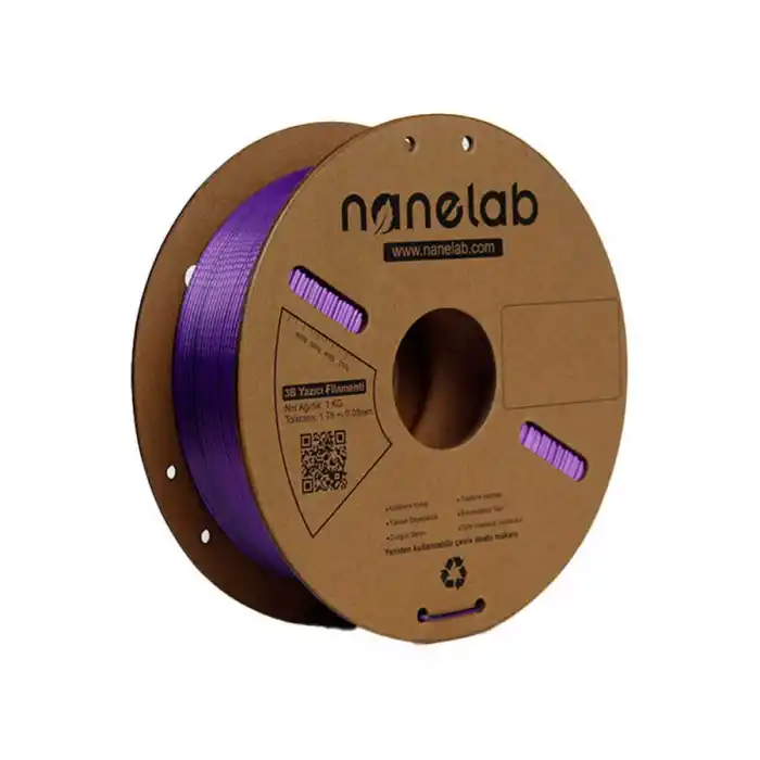 Nanelab Çift Renkli Silk PLA Filament - Siyah - Mor - 1.75mm - 1Kg