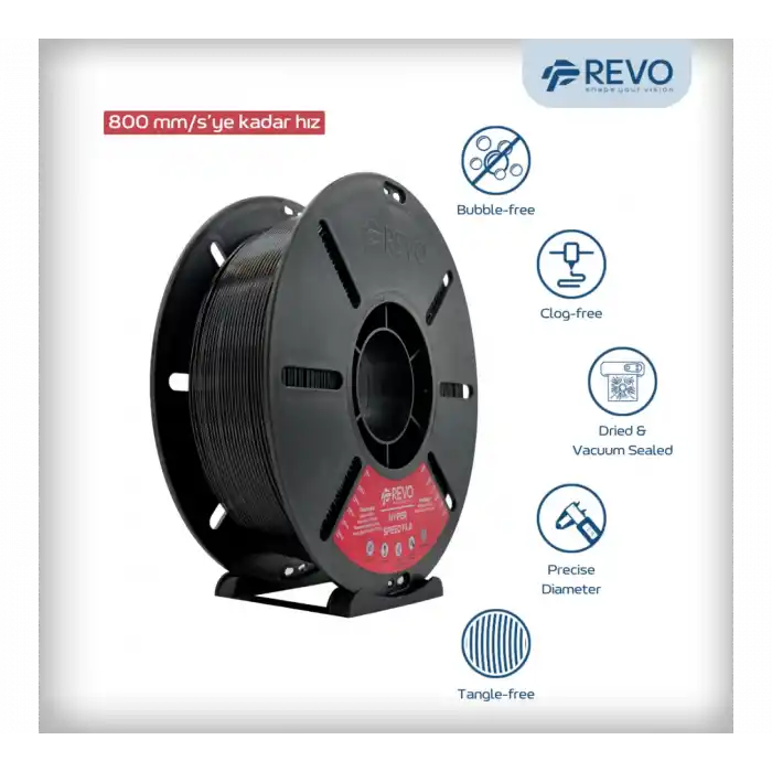 RevoFilament Hyper Pla Filament Siyah 1.75mm 1kg