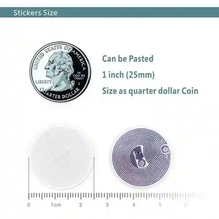 13.56Mhz NFC Etiket - Okunup Yazılabilir ISO14443A, Ntag 213-25mm