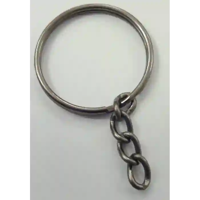 2 cm Zincirli Anahtarlık Halkası Üstten Tel Nikel - (100 Adet ) - 185gr