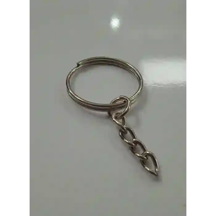 2 cm Zincirli Anahtarlık Halkası Üstten Tel Nikel - (1000 Adet )