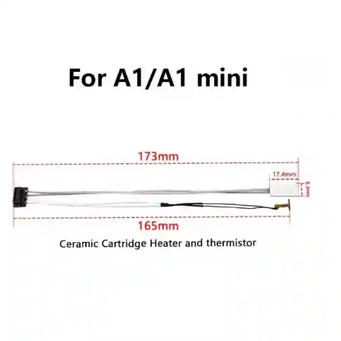 Bambu Lab A1/A1 Mini Seramik Isıtıcı ve Sıcaklık Sensörü- 24V 50W