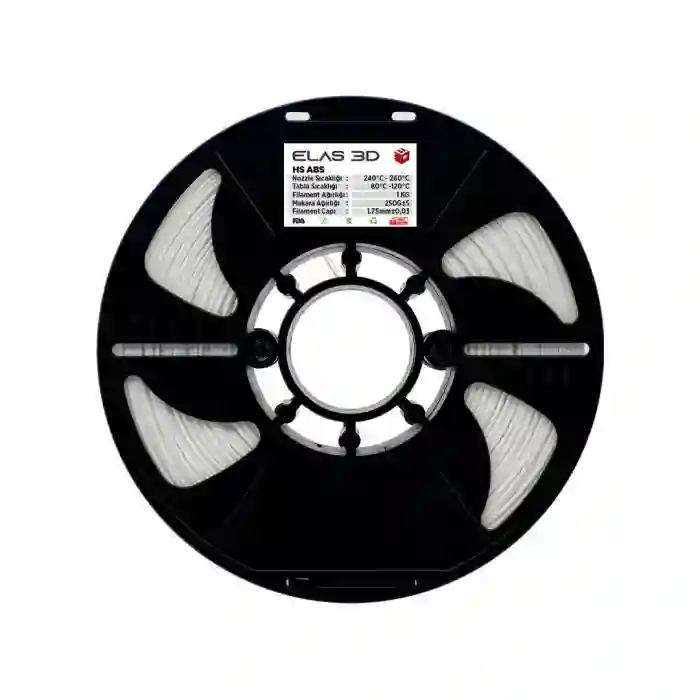 Elas 3D HS Abs Filament Beyaz 1.75mm 1kg