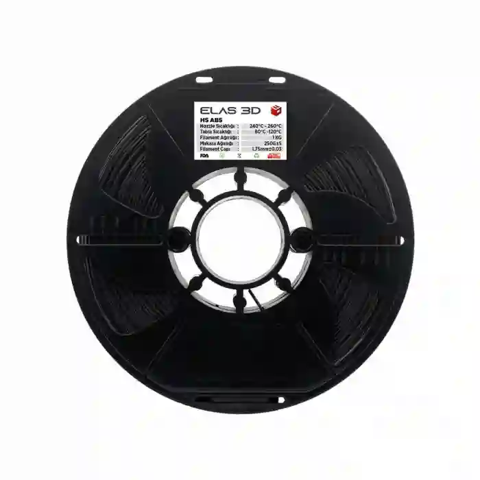Elas 3D HS Abs Filament Siyah 1.75mm 1kg