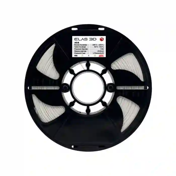 Elas 3D HS ASA Filament Beyaz 1.75mm 1kg