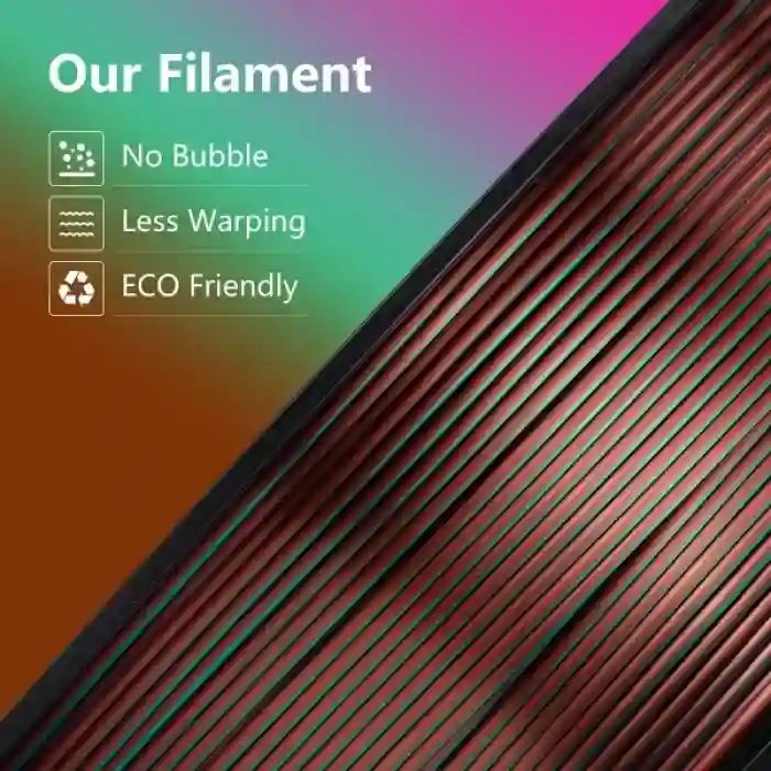 Kingroon PLA Silk Üçlü Renk Filament - Yeşil Mor Bakır 1.75mm 1Kg