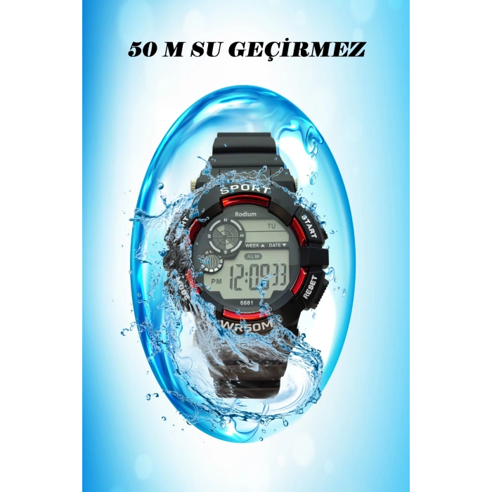 Rodium Çocuk Kol Saati Dijital Su Geçirmez 15046 Siyah