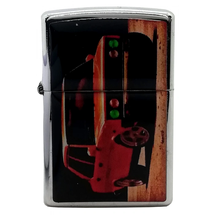 Rodium Benzinli Çakmak Araba Baskılı Siyah