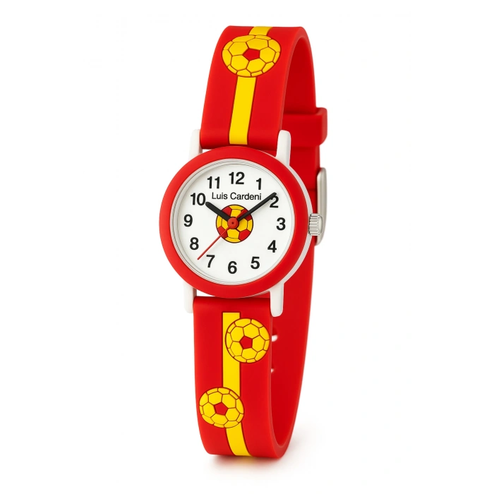 Luis Cardeni Çocuk Kol Saati Taraftar Sarı Kırmızı 12017