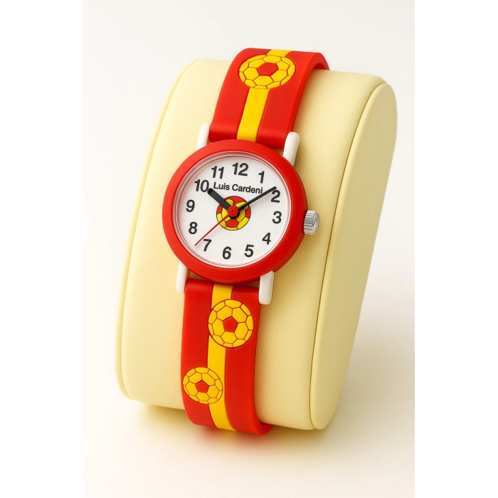 Luis Cardeni Çocuk Kol Saati Taraftar Sarı Kırmızı 12017