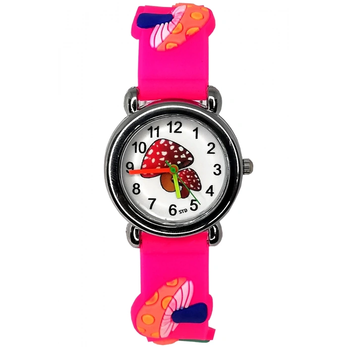 Rodium Çocuk Kol Saati Mantar Desenli 12036 Fuşya