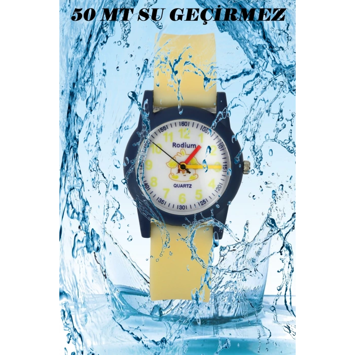 Rodium Çocuk Kol Saati Su Geçirmez Analaog Sarı-Lacivert (2211) (Sarı Lacivert)