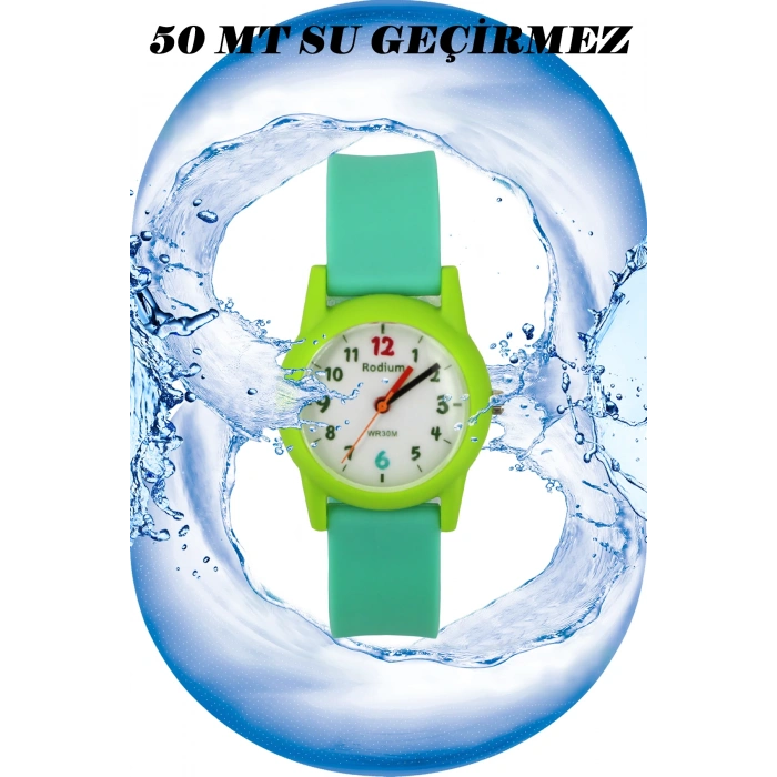 Rodium Çocuk Kol Saati Su Geçirmez Analaog Yeşil (2213) (Yeşil)