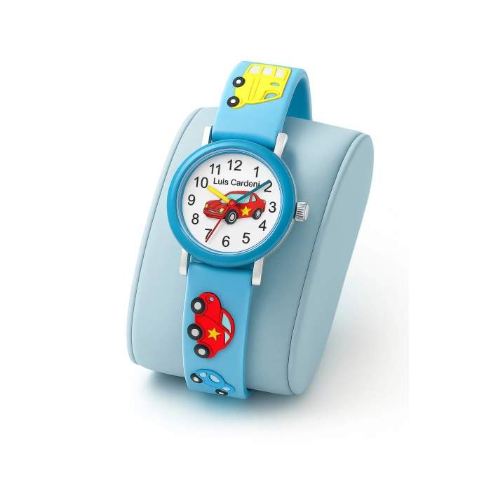 Rodium Çocuk Kol Saati Araba Desenli Mavi  (12062)