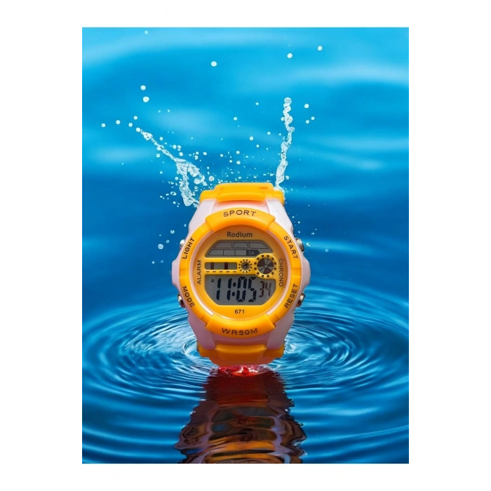 Rodium Çocuk Kol Saati Su Geçirmez Turuncu