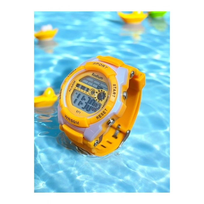 Rodium Çocuk Kol Saati Su Geçirmez Turuncu